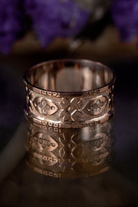 Victorian Hand Chased Pinchbeck Cigar Band Ring