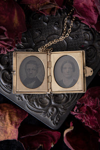 Victorian Book Locket with Tintype Portraits