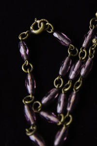1920s Gold Gilt and Amethyst Czech Glass Necklace