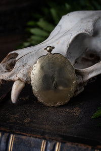 Victorian Mourning Locket with Photo and Pressed Flowers
