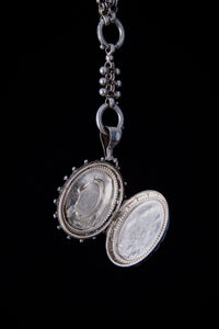 Victorian Silver Locket on Beautiful Belcher Chain