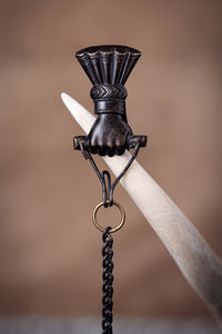 Victorian Hand Motif Brass Skirt Lifter