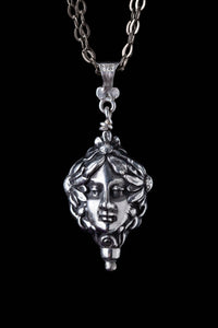 Haunting Art Nouveau Double Sided Floating Head Pendant