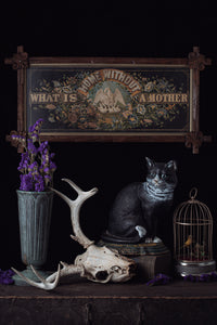 Victorian "What is Home Without a Mother" Motto Chromolithograph