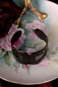 Late Victorian Tortoiseshell Heart Cuff Bracelet